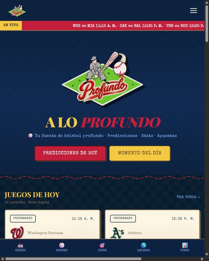 A Lo Profundo — vista hero